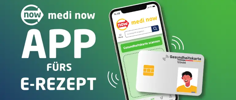 Banner medi now App fürs E-Rezept